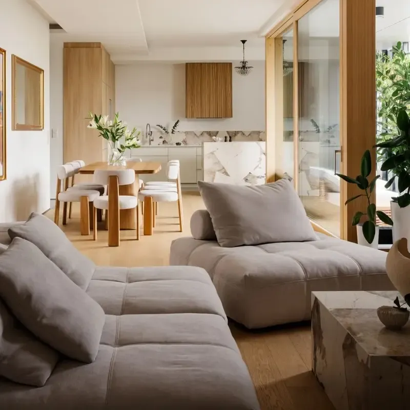 Przytulny salon w apartamentowcu